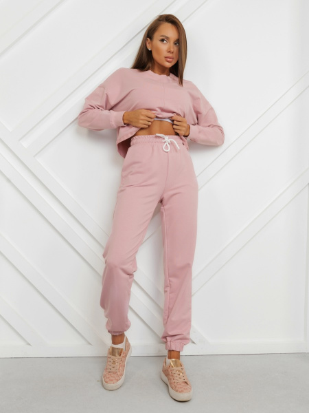 Брюки спортивные женские, темно-розовые