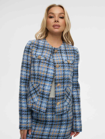 Женский жакет из твида в клетку