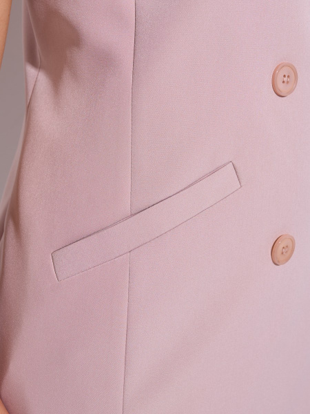 Жилет женский удлиненный двубортный, темно-бежевый