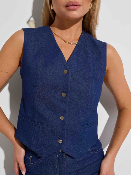 Джинсовый женский жилет классический