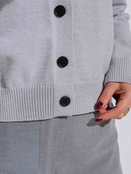 Кардиган с V-образной горловиной, серый