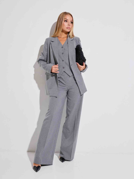 Женские брюки-палаццо из вискозы, теплый серый