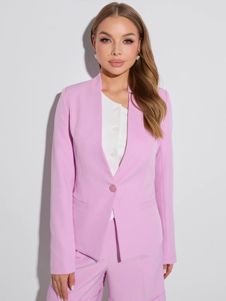 Жакет женский приталенный, розово-лавандовый