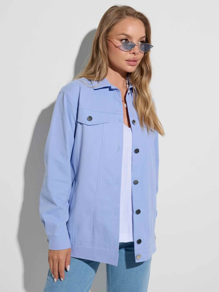 Куртка женская джинсовая удлиненная, голубая