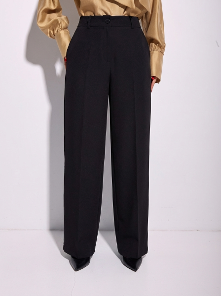 Брюки-палаццо женские из вискозы, черные