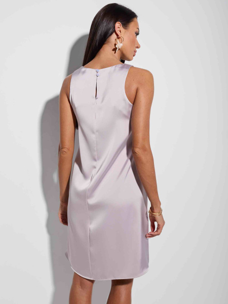 Платье атласное мини, жемчужно-бежевое