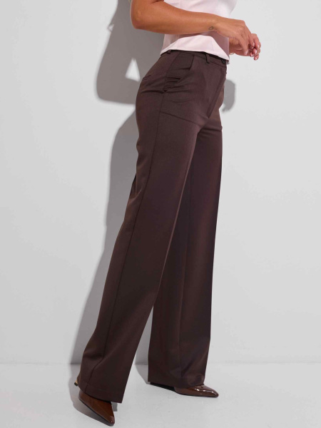Брюки из вискозы классические, горький шоколад 