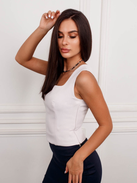 Топ женский с квадратным вырезом, бежевый Топ женский с квадратным вырезом, бежевый