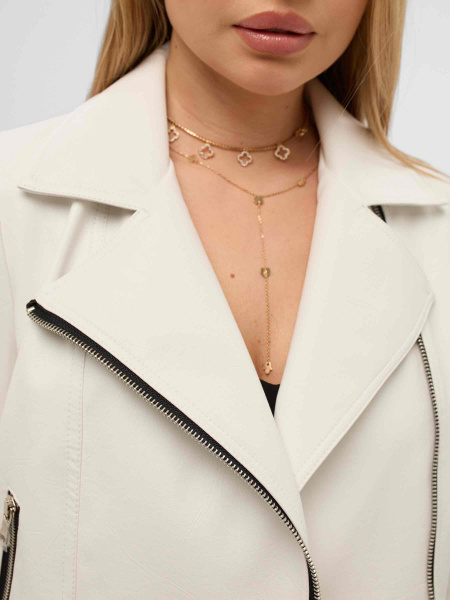 Куртка женская из эко-кожи, белая