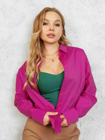 Рубашка женская классическая, фуксия