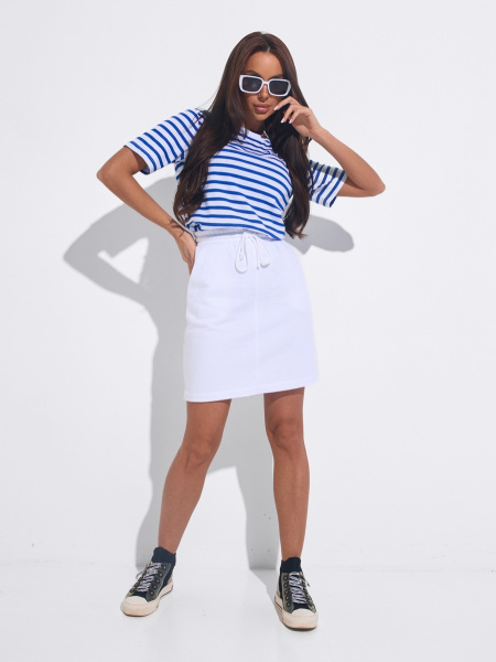 Юбка спортивная трикотажная, белая