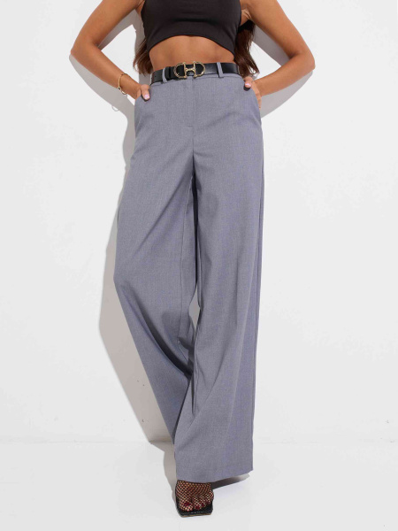 Брюки-палаццо женские из вискозы, серые