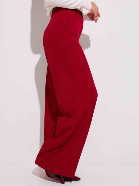Брюки-палаццо женские классические, бордовые