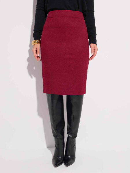 Юбка-карандаш классическая, бордовая