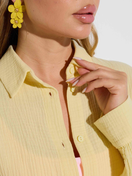 Рубашка из муслина, желтая