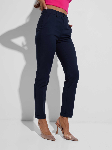 Брюки женские зауженные, темно-синие