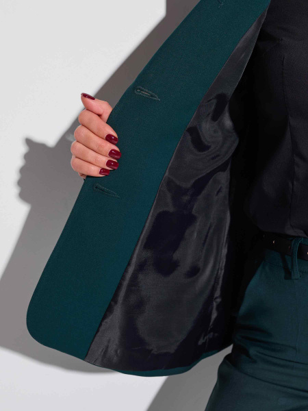 Жакет классический приталенный из вискозы, изумрудный