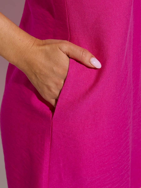 Платье мини летнее на бретельках, фуксия