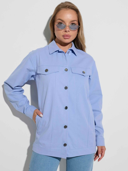 Куртка женская джинсовая удлиненная, голубая