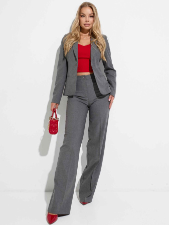 Брюки-палаццо женские из поливискозы, серые