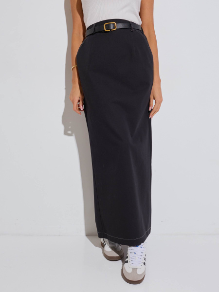 Юбка-макси джинсовая, черная