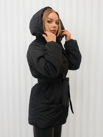 Полупальто женское зимнее с капюшоном