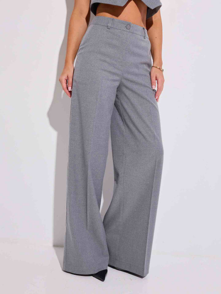 Женские брюки-палаццо из вискозы, теплый серый