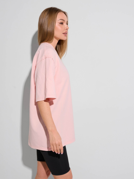 Футболка женская оверсайз, светло-розовая