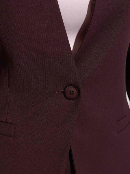 Жакет приталенный из вискозы, горький шоколад 