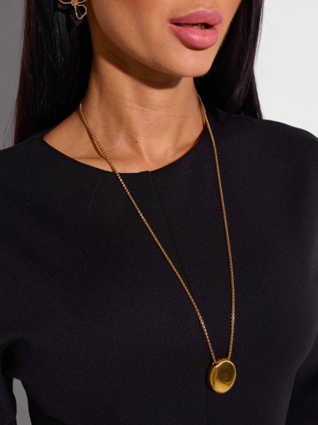 Платье женское трикотажное с рукавом 3/4, черное