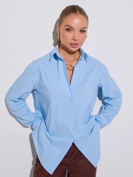 Рубашка женская оверсайз, светло-голубая