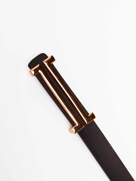 Ремень кожаный натуральный классический, черный