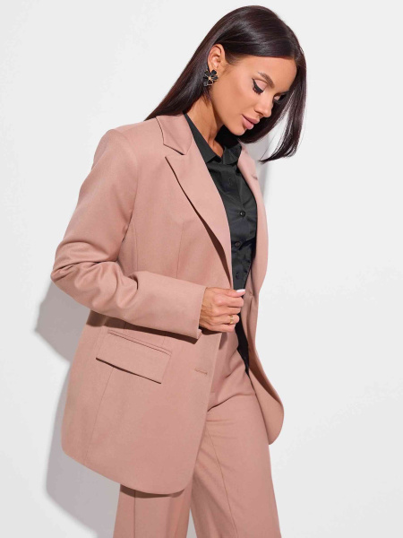 Жакет женский оверсайз из вискозы, кофейный