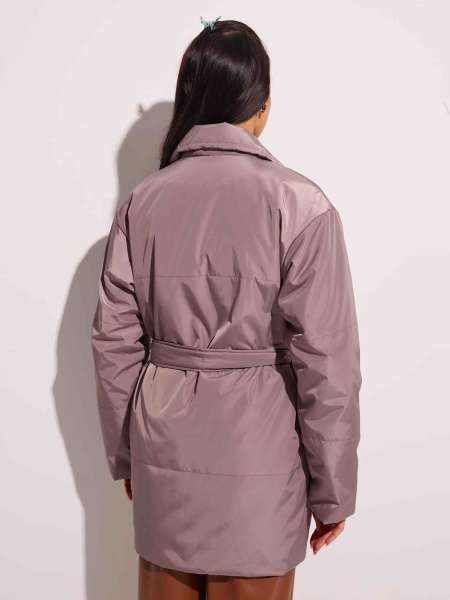 Куртка демисезонная с поясом, кофейная