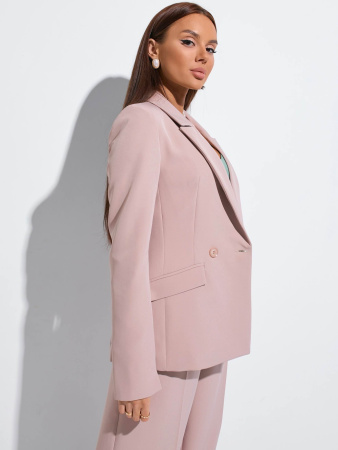 Жакет женский приталенный двубортный, темно-бежевый