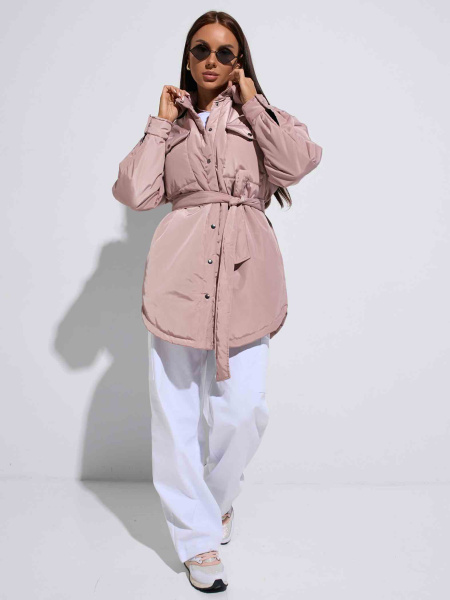 Куртка-рубашка женская, бежево-розовая