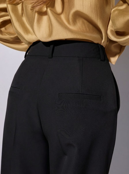 Брюки-палаццо женские из вискозы, черные