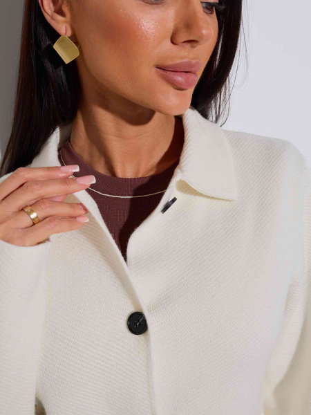 Жакет трикотажный укороченный, белый