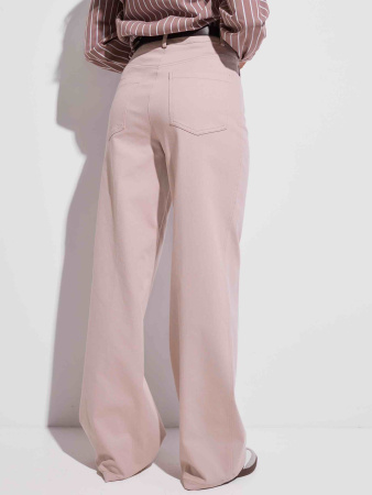 Джинсы трубы женские, бежевые