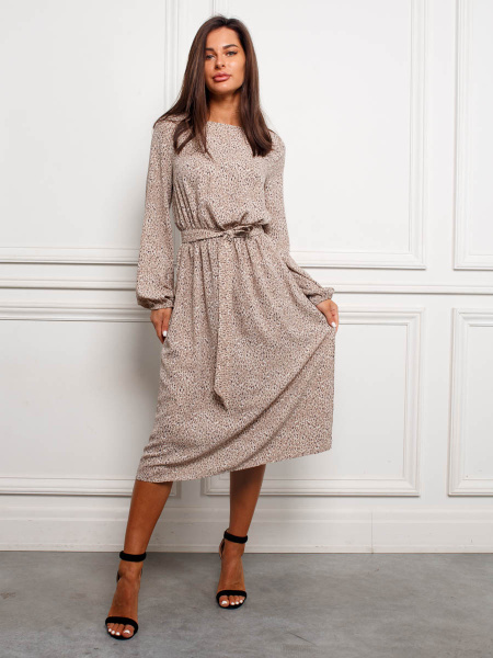 Платье женское классическое, бежевое