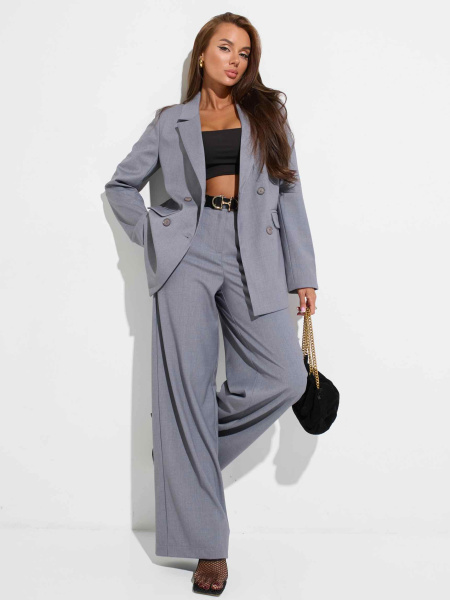 Женские брюки-палаццо из вискозы, серые