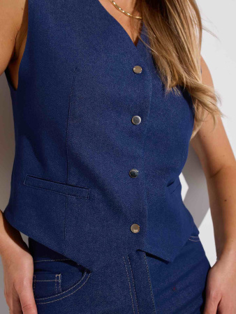 Джинсовый женский жилет классический