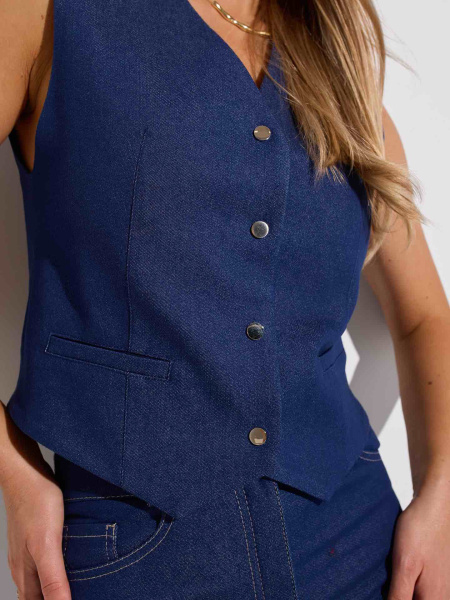 Джинсовый женский жилет классический