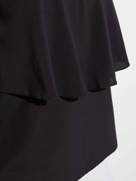 Женский топ на бретельках с воланом, черный Женский топ на бретельках с воланом, черный