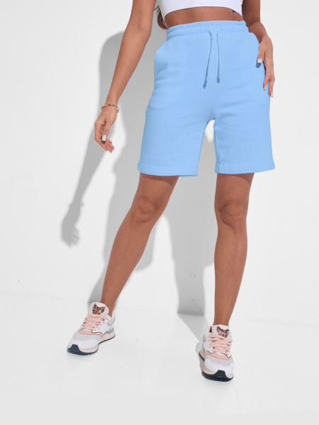 Шорты женские трикотажные, голубые