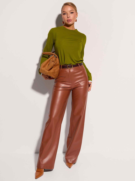 Лонгслив базовый, светло-оливковый