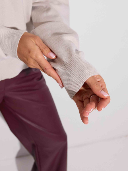 Джемпер на молнии, светло-бежевый меланж