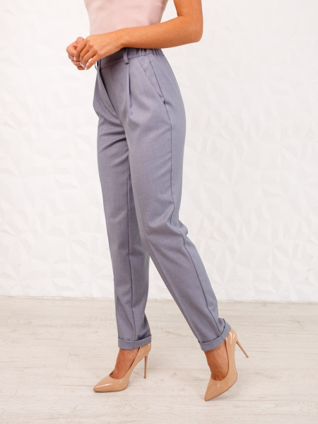 Брюки женские офисные из вискозы, серые