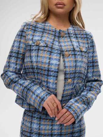 Женский жакет из твида в клетку