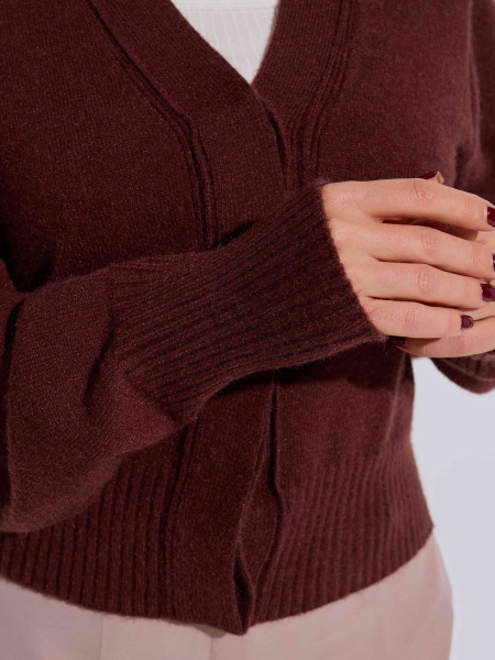 Кардиган с объемными рукавами, шоколадный